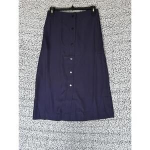 GSTQ Baseline Skirt Womens Small Midnight Blue Button Front NWT